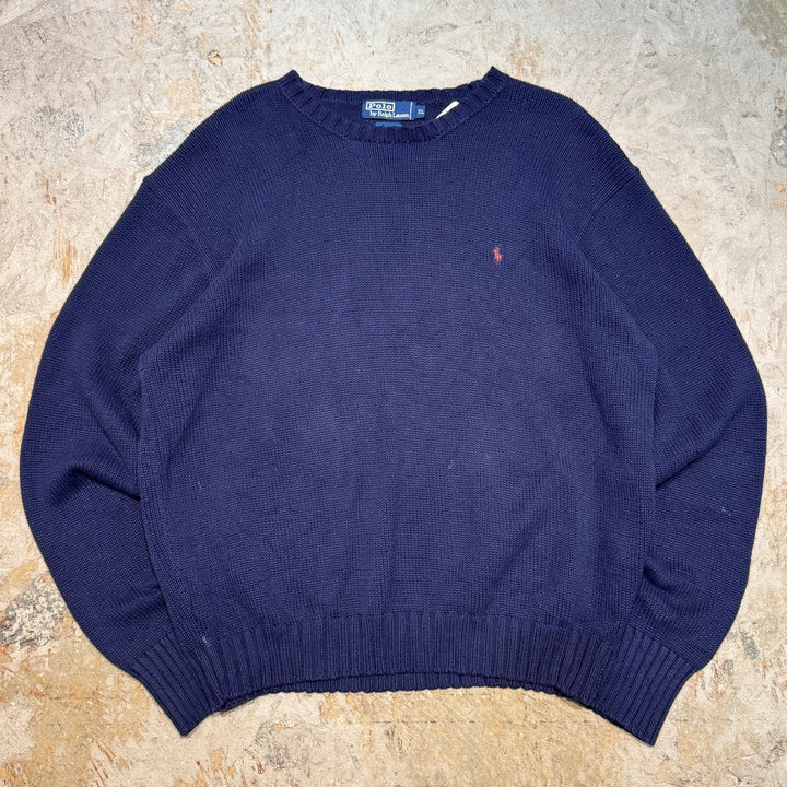 古着 90's~ POLO by Ralph Lauren/ポロラルフローレン/クルーネックニットセーター/サイズXL