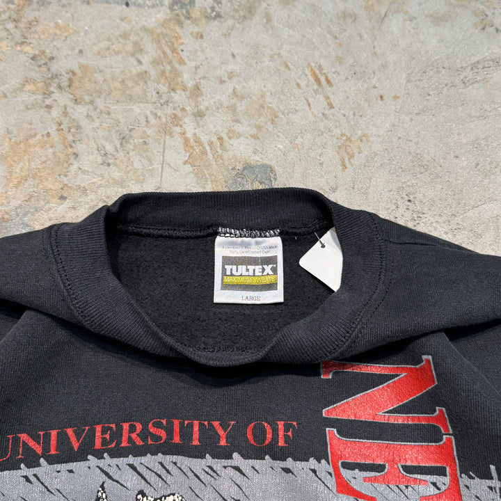 Used clothing 90's~ TULTEX/Taltex/University of Nebraska-Lincoln/Crew Neck College Logo Sweatshirt/Size L