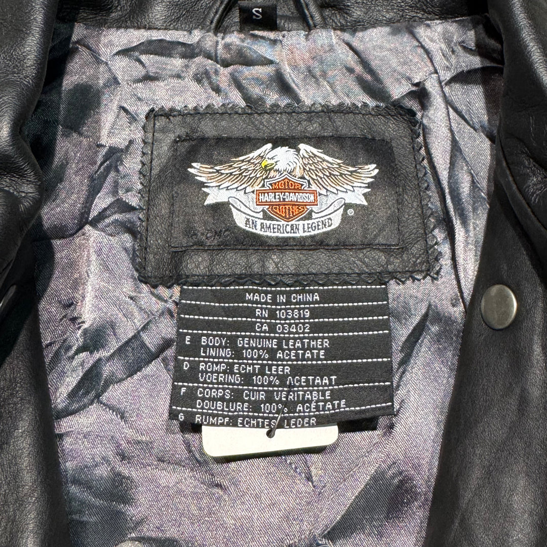 Used clothing HARLEY DAVIDSON/Harley Davidson/Zip-up leather jacket/Embroidery/Size S