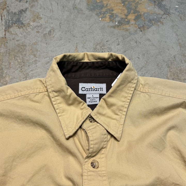 古着 carhartt/カーハート/ ボタンダウン半袖シャツ/無地/サイズL