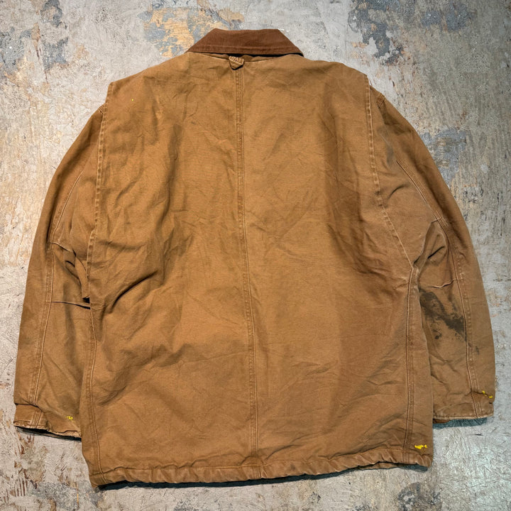 중고 의류 Carhartt/ Carhartt/ 전통적인 코트/ 퀼트 라이닝/ 코듀로이 칼라/ 크기 s