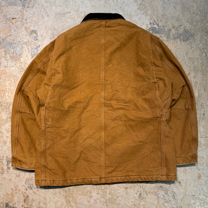 중고 의류 Carhartt/ Carhartt/ 전통적인 코트/ 오리 직물/ 퀼트 라이닝/ 코듀로이 칼라/ 크기 L