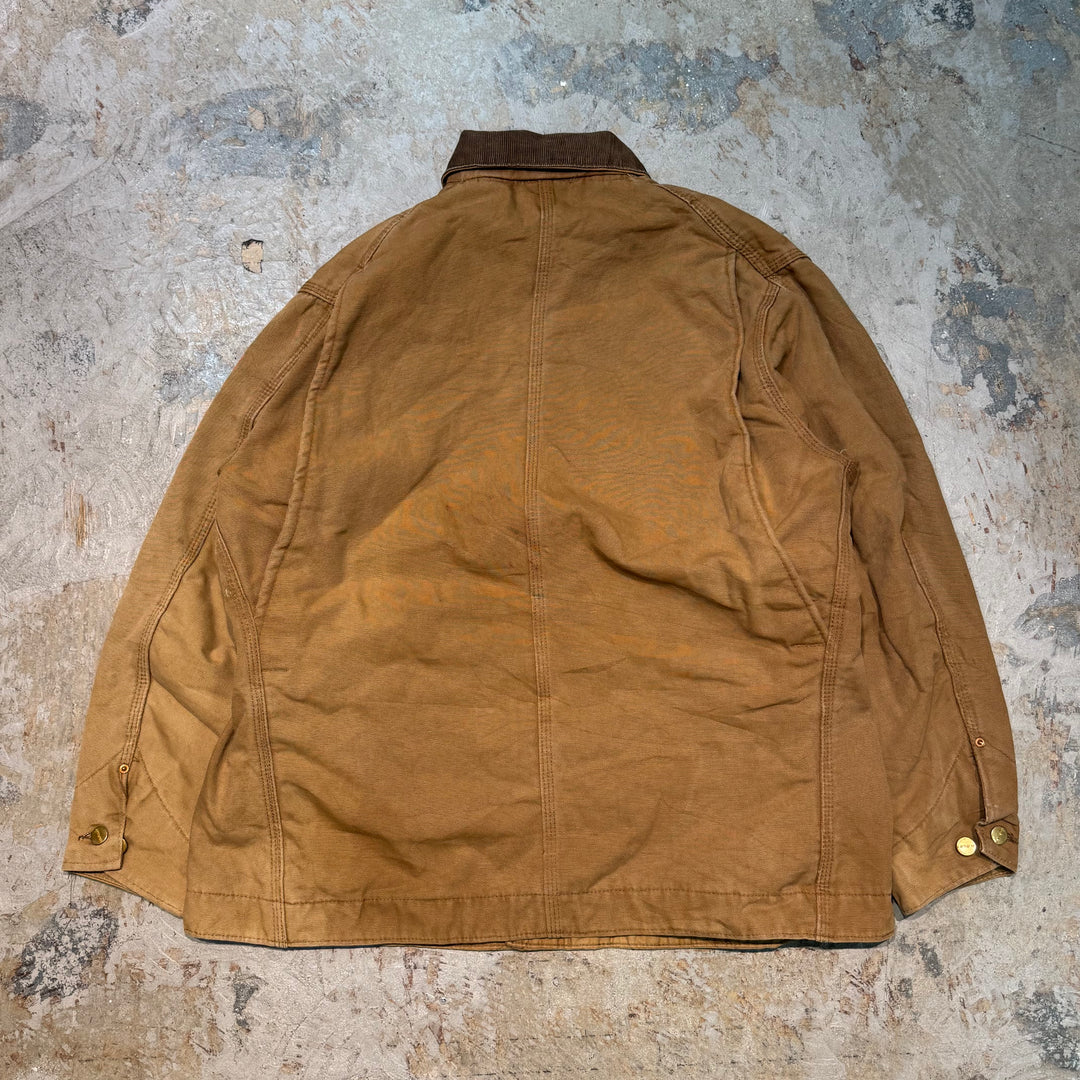 Used clothing Made in USA 70's~ Carhartt/ Carhartt/ Michigan Chore Coat/ Lining blanket/ Hooded/ Size L