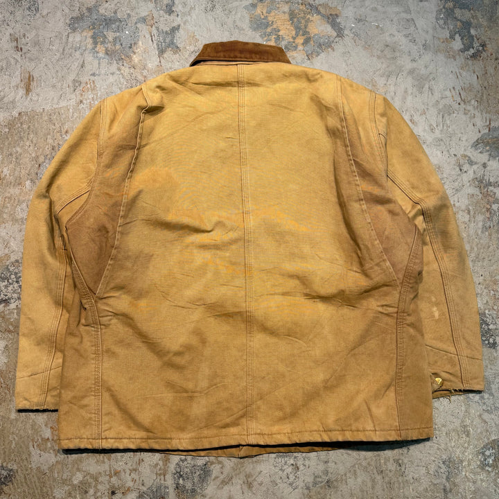중고 의류 Carhartt/ Michigan Chore 코트/ 오리 직물/ 코듀로이 칼라/ 안감 담요/ 크기에 해당
