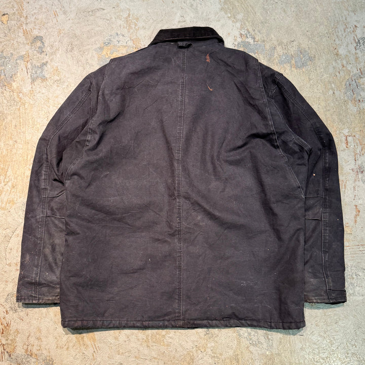 중고 의류 Carhartt/ 전통적인 코트/ 오리 직물/ 코듀로이 라이닝/ 크기 L에 해당합니다.