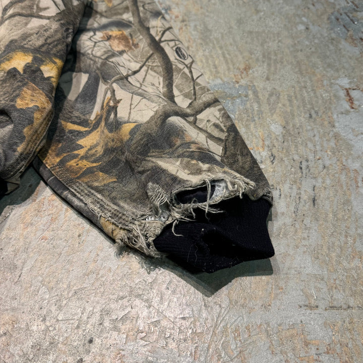 Used clothing carhartt/Active jacket/Duck fabric/Embroidery/Company logo/Real tree/Padded/Size XL