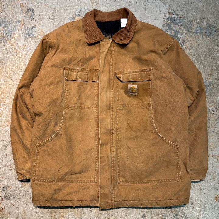 중고 의류 Carhartt/ Carhartt/ 전통적인 코트/ 퀼트 라이닝/ 코듀로이 칼라/ 크기 s