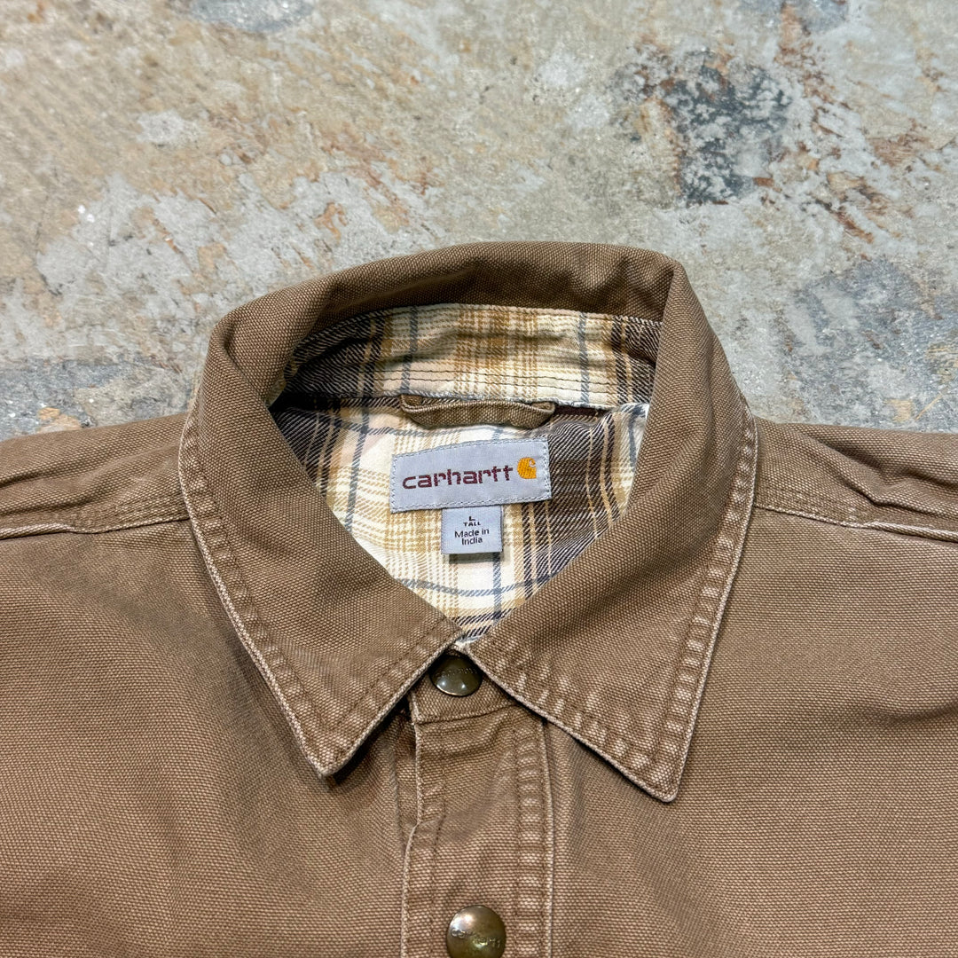 Used clothing CARHARTT/Carhartt/Canvas shirt jacket/Check lining/Size L