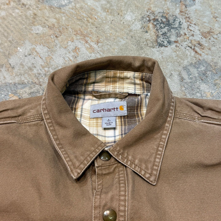Used clothing CARHARTT/Carhartt/Canvas shirt jacket/Check lining/Size L