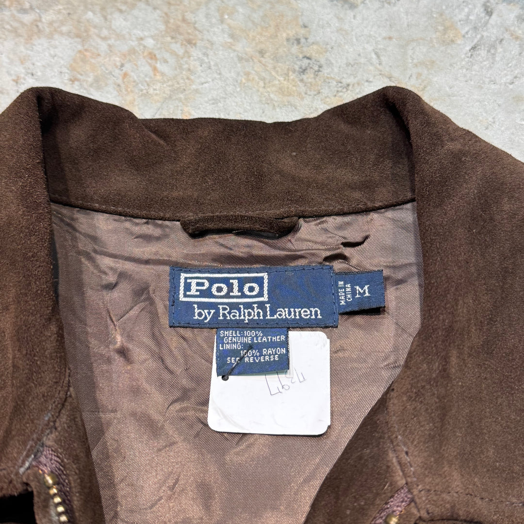 Used clothing 90's Polo by Ralph Lauren/ Suede leather jacket / Nubuck / Size M