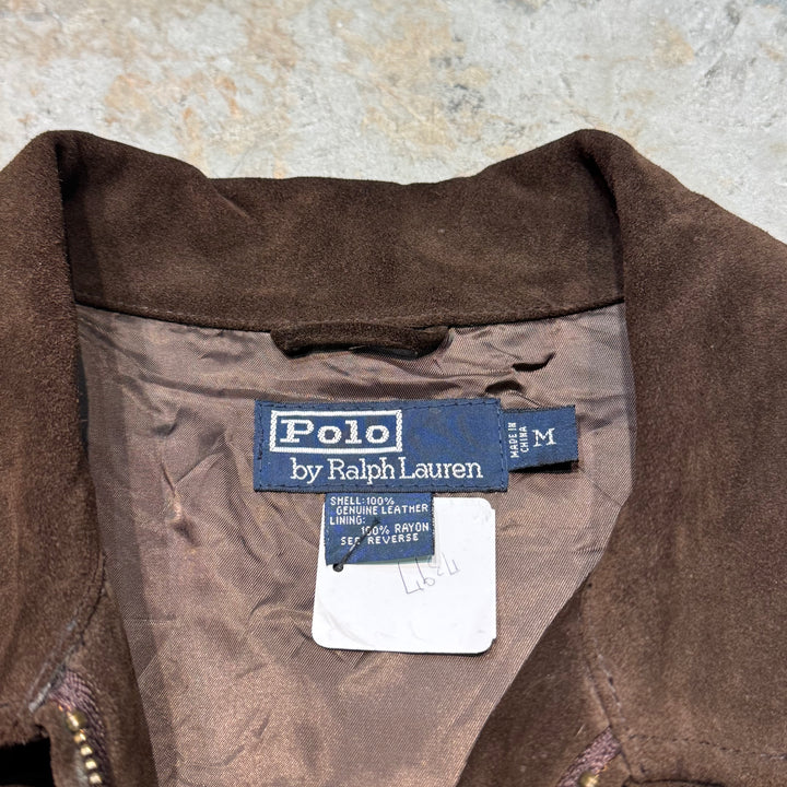 Used clothing 90's Polo by Ralph Lauren/ Suede leather jacket / Nubuck / Size M