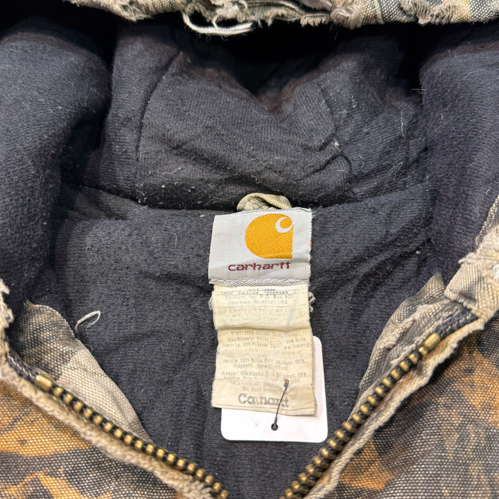 Used clothing carhartt/Active jacket/Duck fabric/Embroidery/Company logo/Real tree/Padded/Size XL