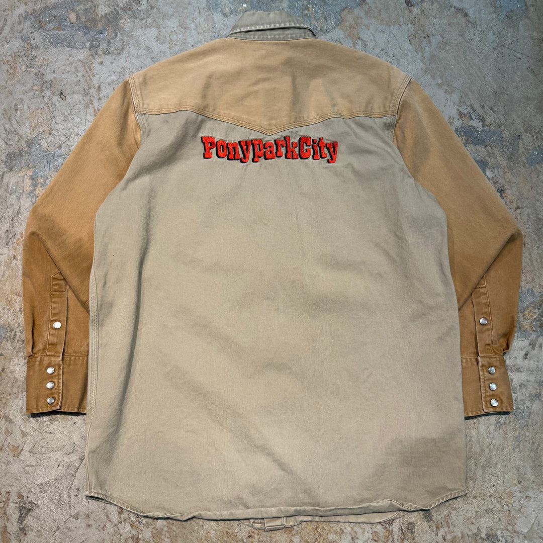 古着 carhartt/カーハート/ ボタンダウン長袖ワークシャツ/ 無地/ サイズL
