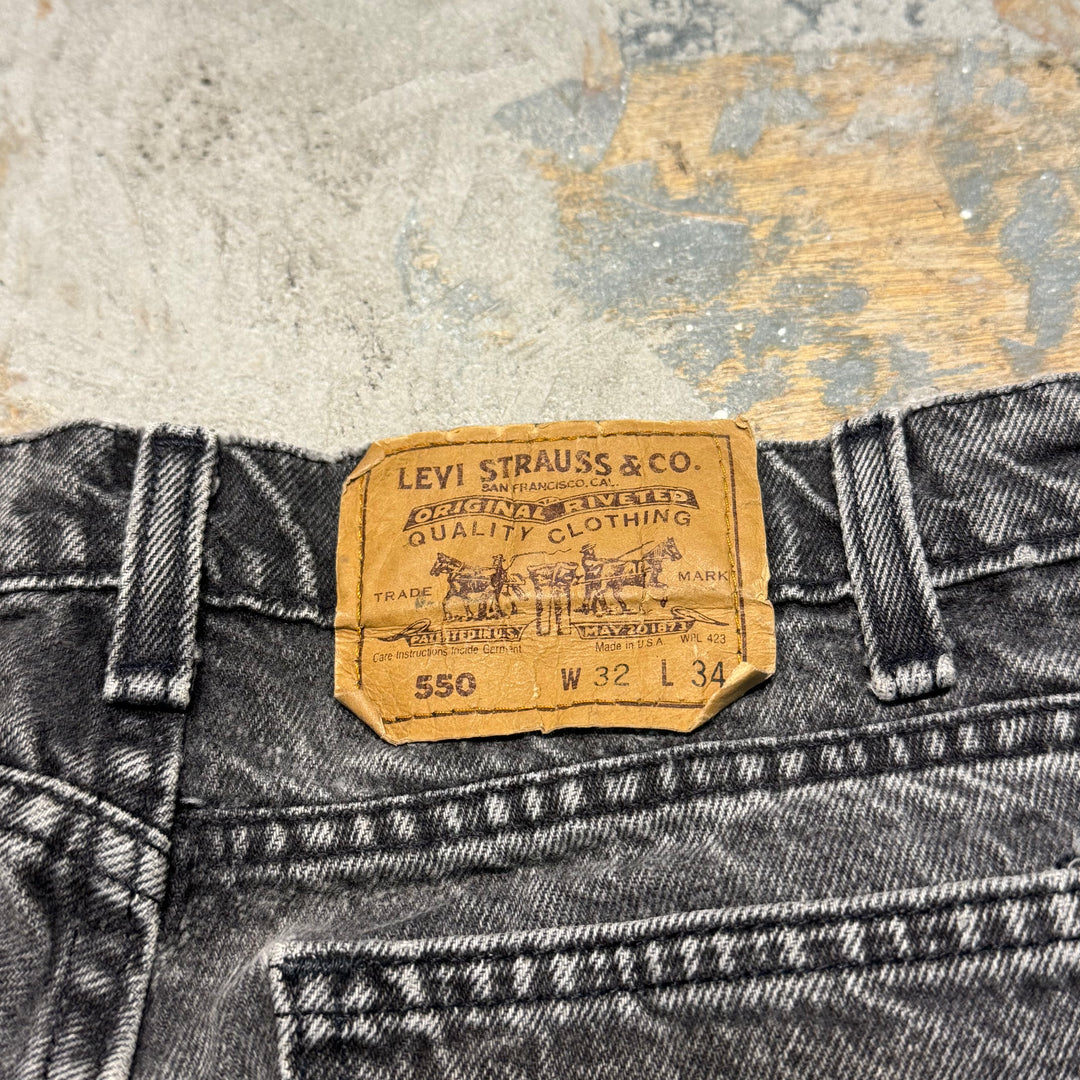 Used clothing 90's~ Made in USA Levi's/Levi's/Black Denim Pants/550/Actual size 31 x 31