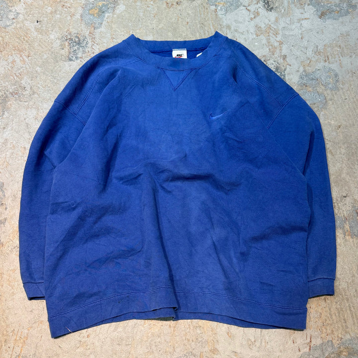 미국 90 년대 ~ Nike/ Nike/ 원 포인트 로고/ 승무원 넥 스웨트 셔츠/ 흰