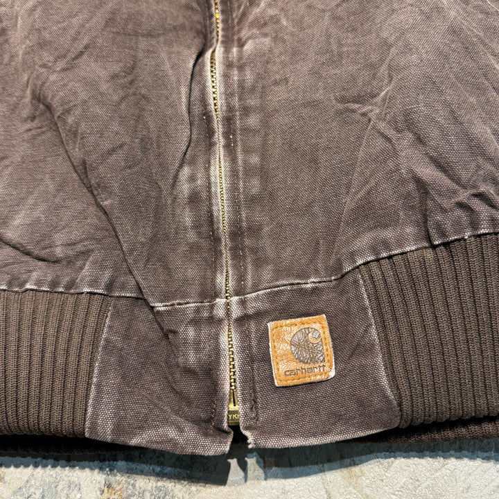 중고 의류 Carhartt/ Santa Fe 재킷/ 오리 직물/ 퀼트 라이닝/ 코듀로이 칼라/ 크기 XL