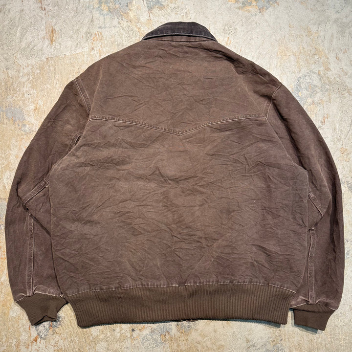 중고 의류 Carhartt/ Santa Fe 재킷/ 오리 직물/ 퀼트 라이닝/ 코듀로이 칼라/ 크기 XL