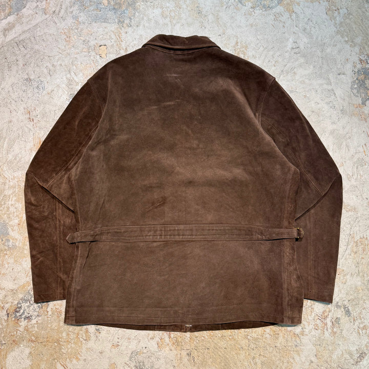 Used clothing 90's Polo by Ralph Lauren/ Suede leather jacket / Nubuck / Size M