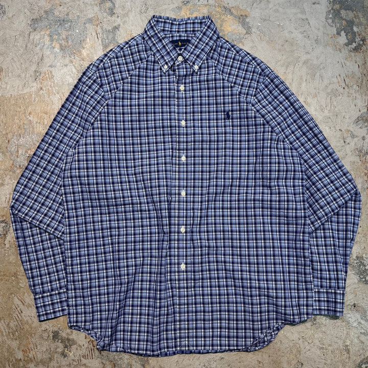 古着 Ralph Lauren/ ラルフ ローレン/ ボタンダウン長袖シャツ/ チェック柄/ サイズXL