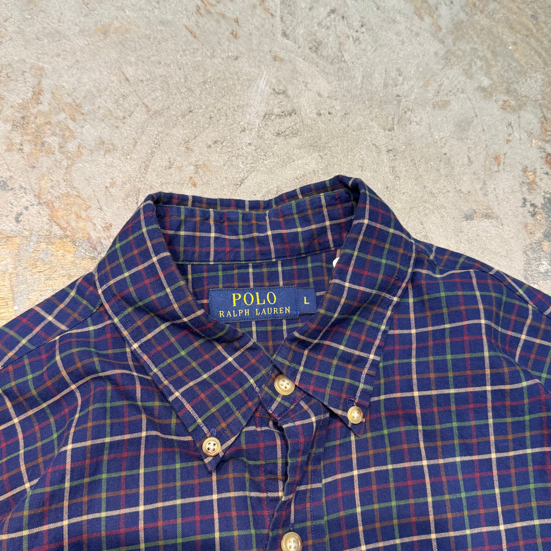 古着 Ralph Lauren/ ラルフ ローレン/ ボタンダウン長袖シャツ/ チェック柄/ サイズL