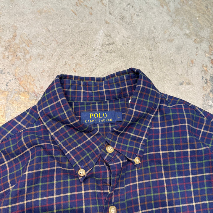 古着 Ralph Lauren/ ラルフ ローレン/ ボタンダウン長袖シャツ/ チェック柄/ サイズL