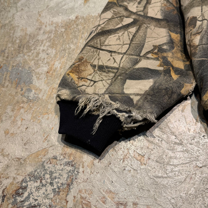 Used clothing carhartt/Active jacket/Duck fabric/Embroidery/Company logo/Real tree/Padded/Size XL