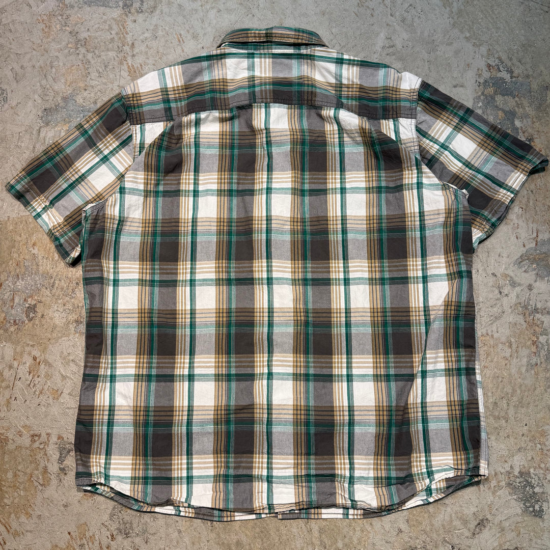 Used clothing carhartt/Carhartt/Button-down short sleeve shirt/Checked pattern/Size XL