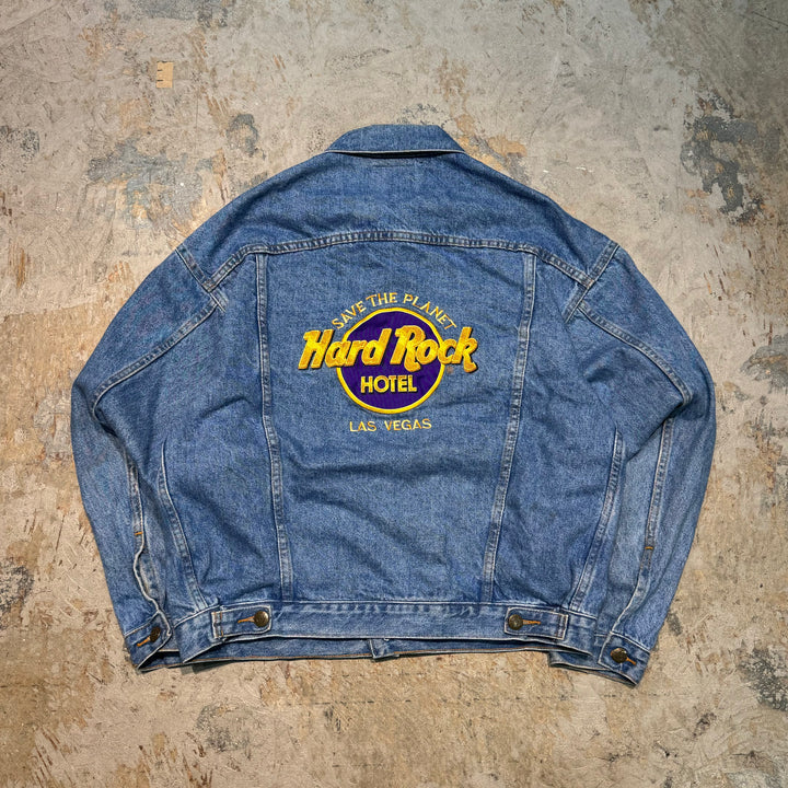 Used clothing Made in USA HARD ROCK HOTEL/ Hard Rock Hotel/ Denim Jacket/G Jacket/Size S