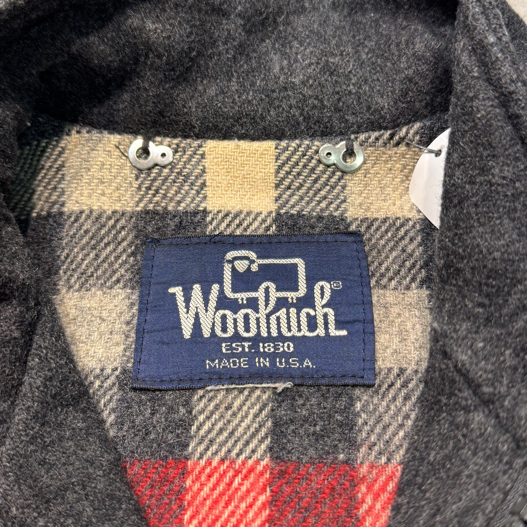 중고 의류 80 's USA Maked Woolrich/Woolrich/Lined Flannel/Checked Pattern/Wool 재킷/크기