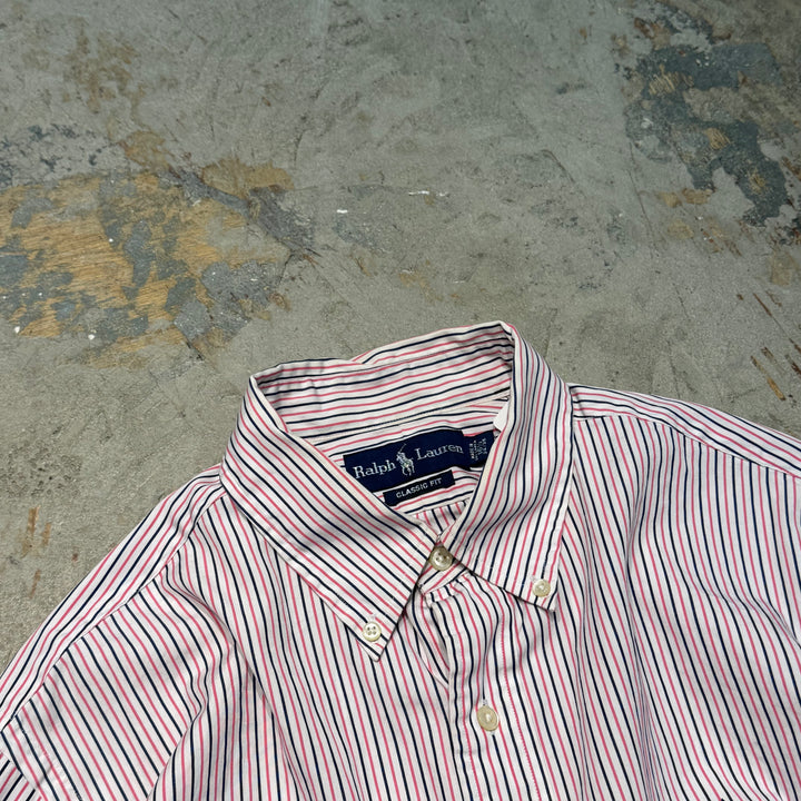 古着 Ralph Lauren/ ラルフ ローレン/ ボタンダウン長袖シャツ/ ストライプ/ サイズL
