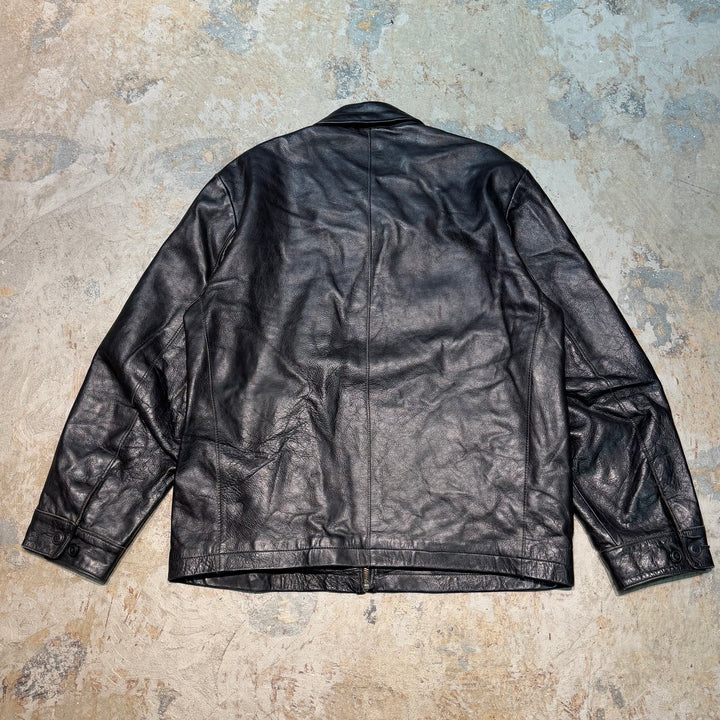 Used clothing 90's ~ GAP / Zip-up leather jacket / Short length / Size L