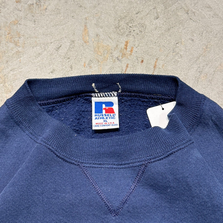 미국 80 년대에서 만든 중고 의류 ~ Russellathletic/ Russell Athletic/ Blank Crew Neck Sweatshirt/ Plain/ Size XL