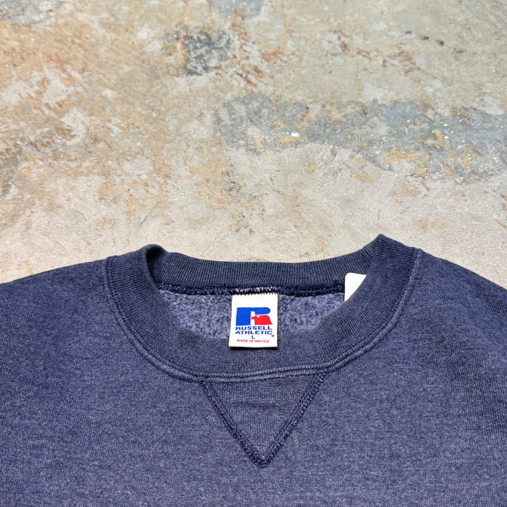 Used clothing 90's~ RUSSELL ATHLETIC/ Russell Athletic/Crew neck blank sweatshirt/Plain/Size L