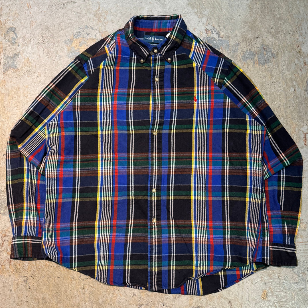 古着 Ralph Lauren/ ラルフ ローレン/ ボタンダウン長袖シャツ/ チェック柄/ サイズXL相当