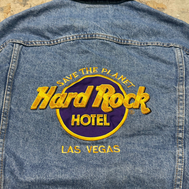 Used clothing Made in USA HARD ROCK HOTEL/ Hard Rock Hotel/ Denim Jacket/G Jacket/Size S