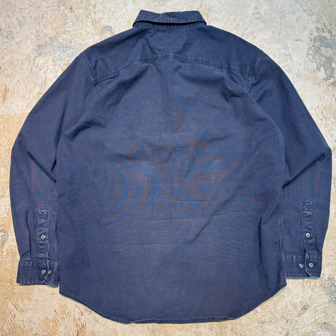 古着 carhartt/カーハート/ ボタンダウン長袖ワークシャツ/ 無地/ サイズL