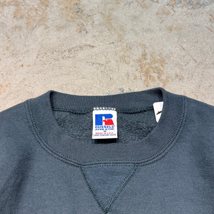 Used clothing Made in USA 80's~ RUSSELLATHLETIC/Russell Athletic/One-point logo crew neck sweatshirt/Size M