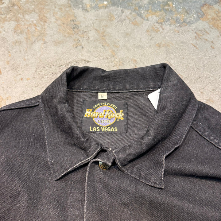 Used clothing Made in USA HARD ROCK HOTEL/ Hard Rock Hotel/ Black denim jacket/G jacket/Size M