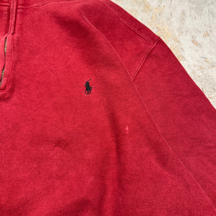 Ralph Lauren/ Polo Ralph Lauren/ Half Zip Knit Sweater/ Cotton 니트/ 크기 L의 중고 의류 폴로