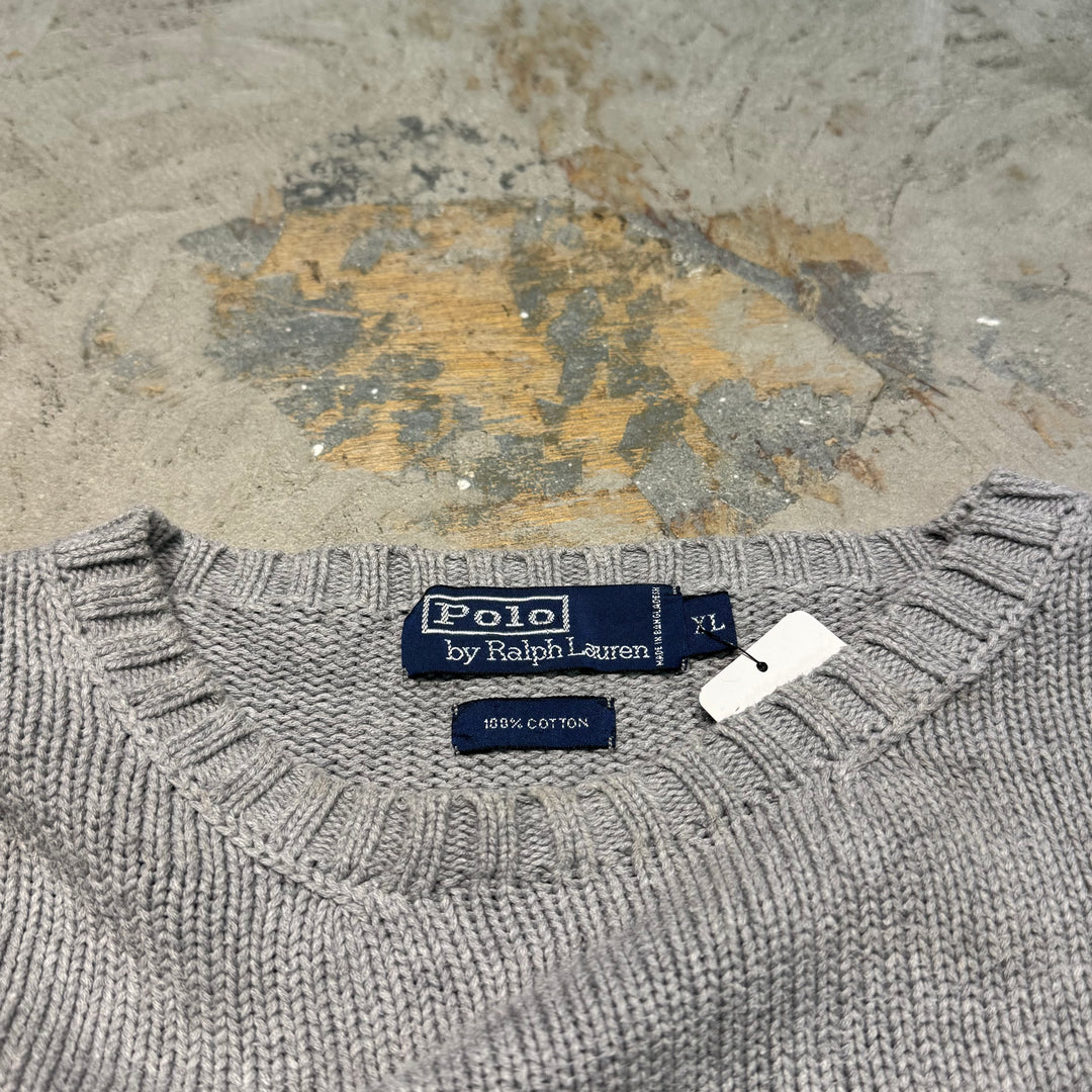 Used clothing POLO by Ralph Lauren/ Ralph Lauren/ Crew neck knit sweater/Cotton knit/Size L