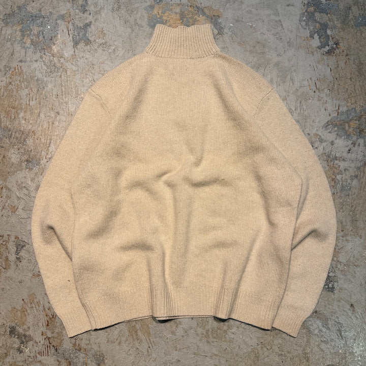 Ralph Lauren/ Polo Ralph Lauren의 중고 의류 폴로/ 하프 지퍼 니트 스웨터/ 램 양모 니트/ 크기 XL