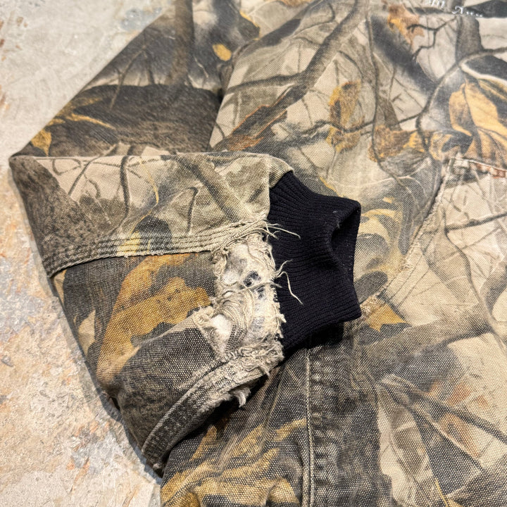 Used clothing carhartt/Active jacket/Duck fabric/Embroidery/Company logo/Real tree/Padded/Size XL