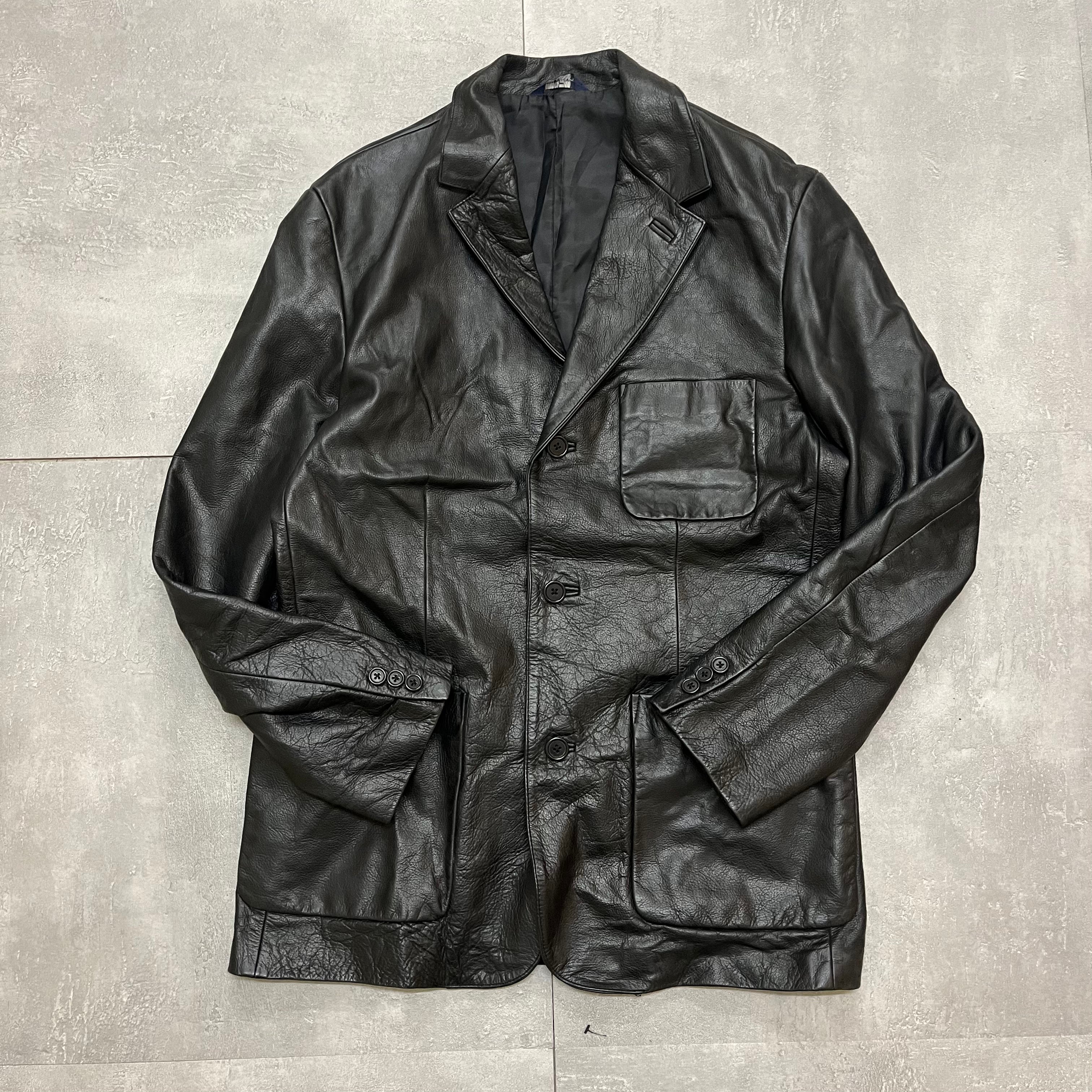1660 古着 GAP/ギャップ Leather Tailored Jacket/レザーテーラード 