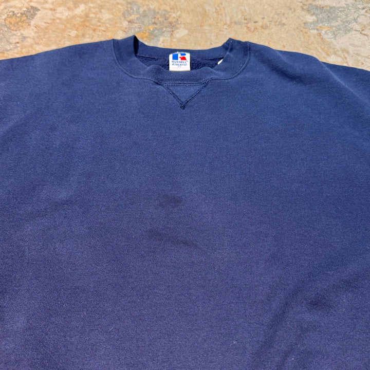 Used clothing Made in USA 80's~ RUSSELL ATHLETIC/ Russell Athletic/ Crew neck blank sweatshirt/ Plain/ Size L