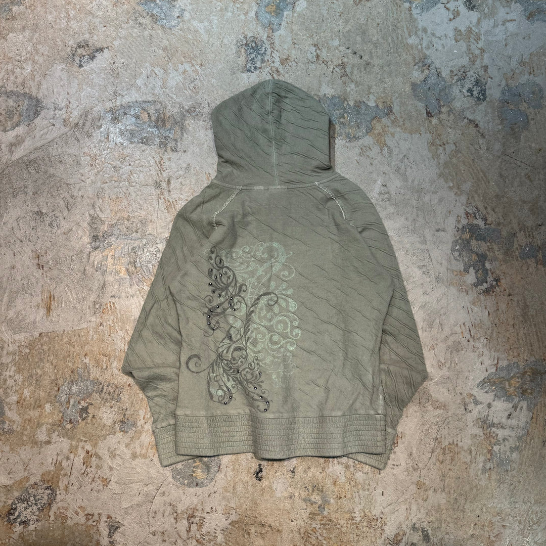 Used clothing HARLEY-DAVIDSON/ Harley Davidson/ Studs/ All-over pattern zip-up hoodie/Size L