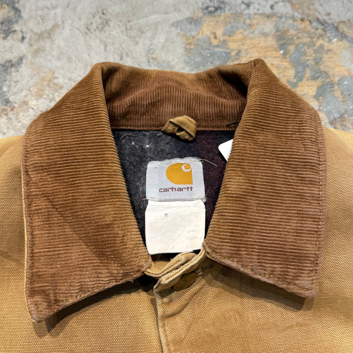 중고 의류 Carhartt/ Michigan Chore 코트/ 오리 직물/ 코듀로이 칼라/ 안감 담요/ 크기에 해당