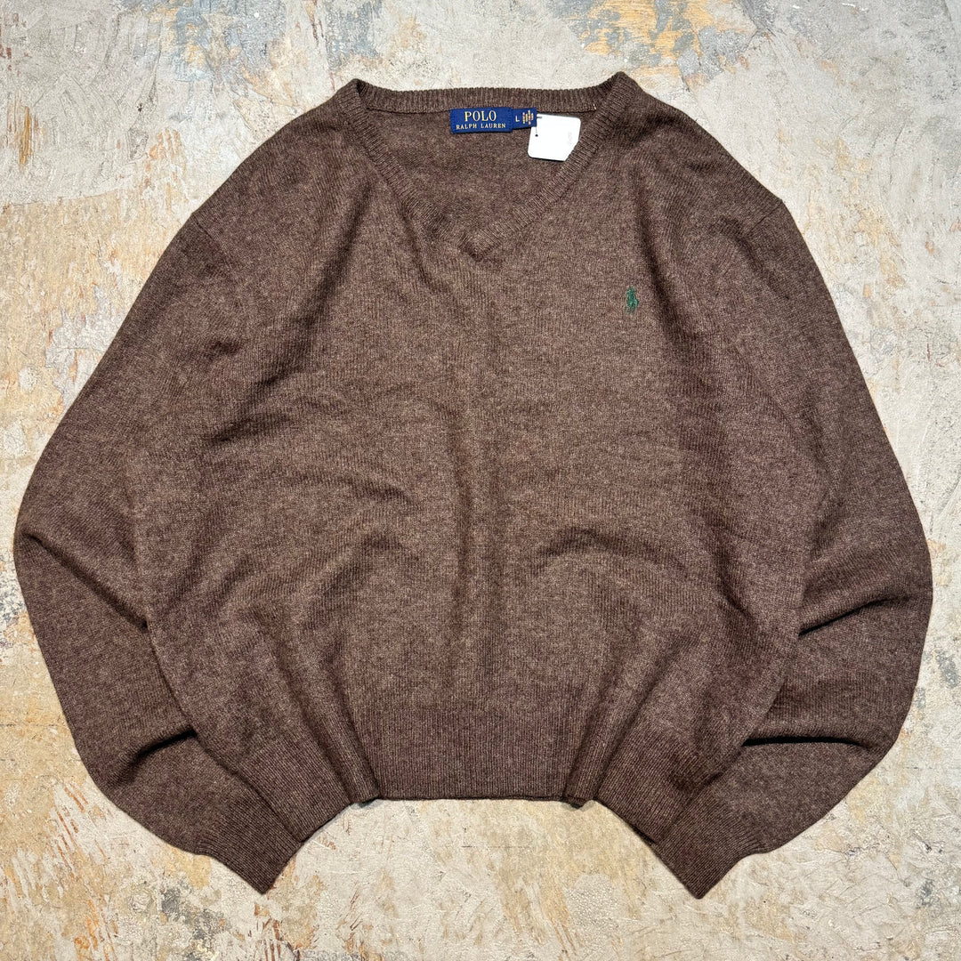 Ralph Lauren/ Polo Ralph Lauren/ V-Neck 니트 스웨터/ 크기 L의 빈티지 폴로