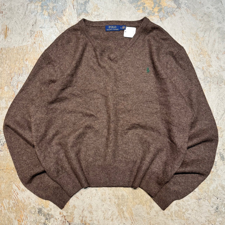Ralph Lauren/ Polo Ralph Lauren/ V-Neck 니트 스웨터/ 크기 L의 빈티지 폴로