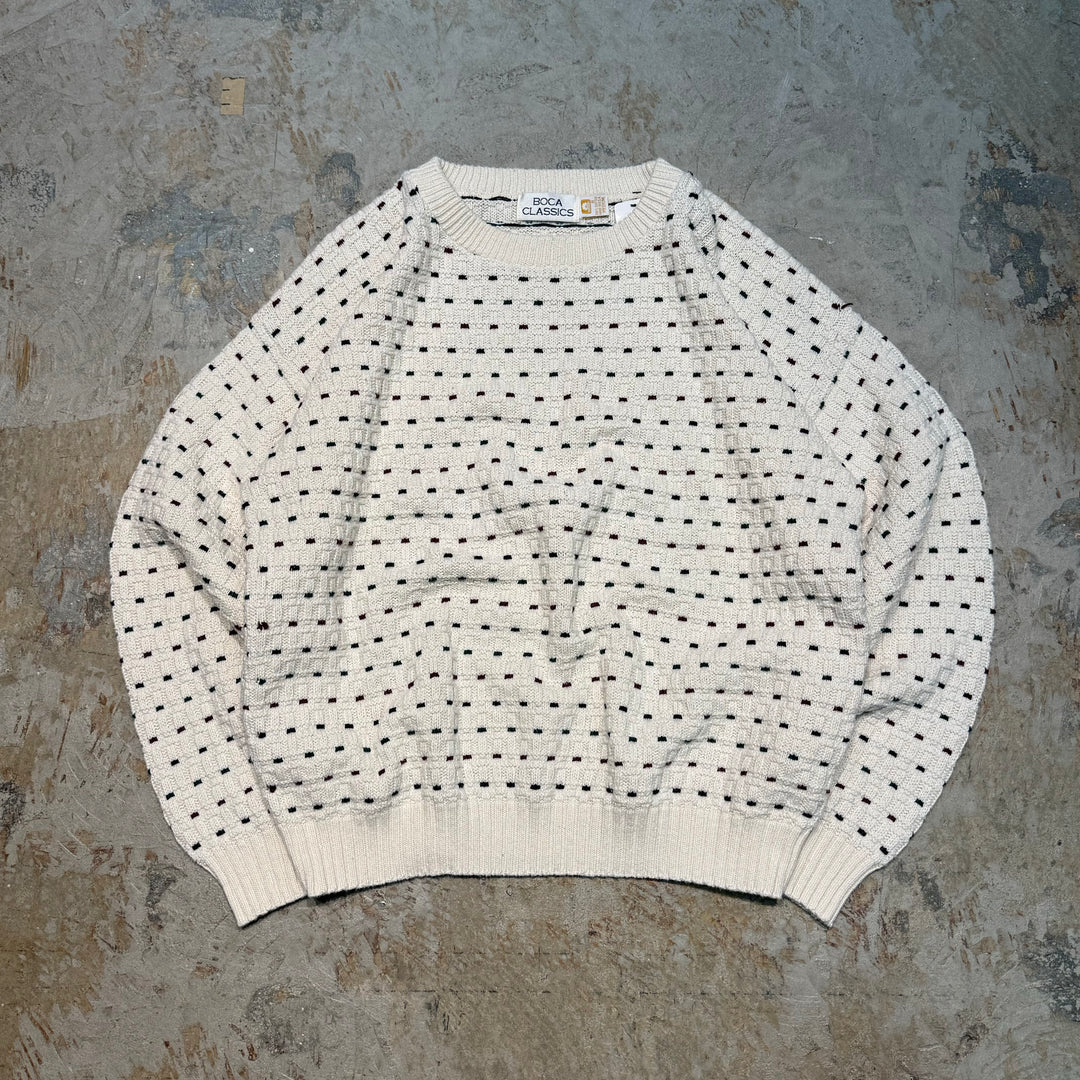 古着 USAVITAGE/ クルーネックニットセーター/ 総柄/ サイズM