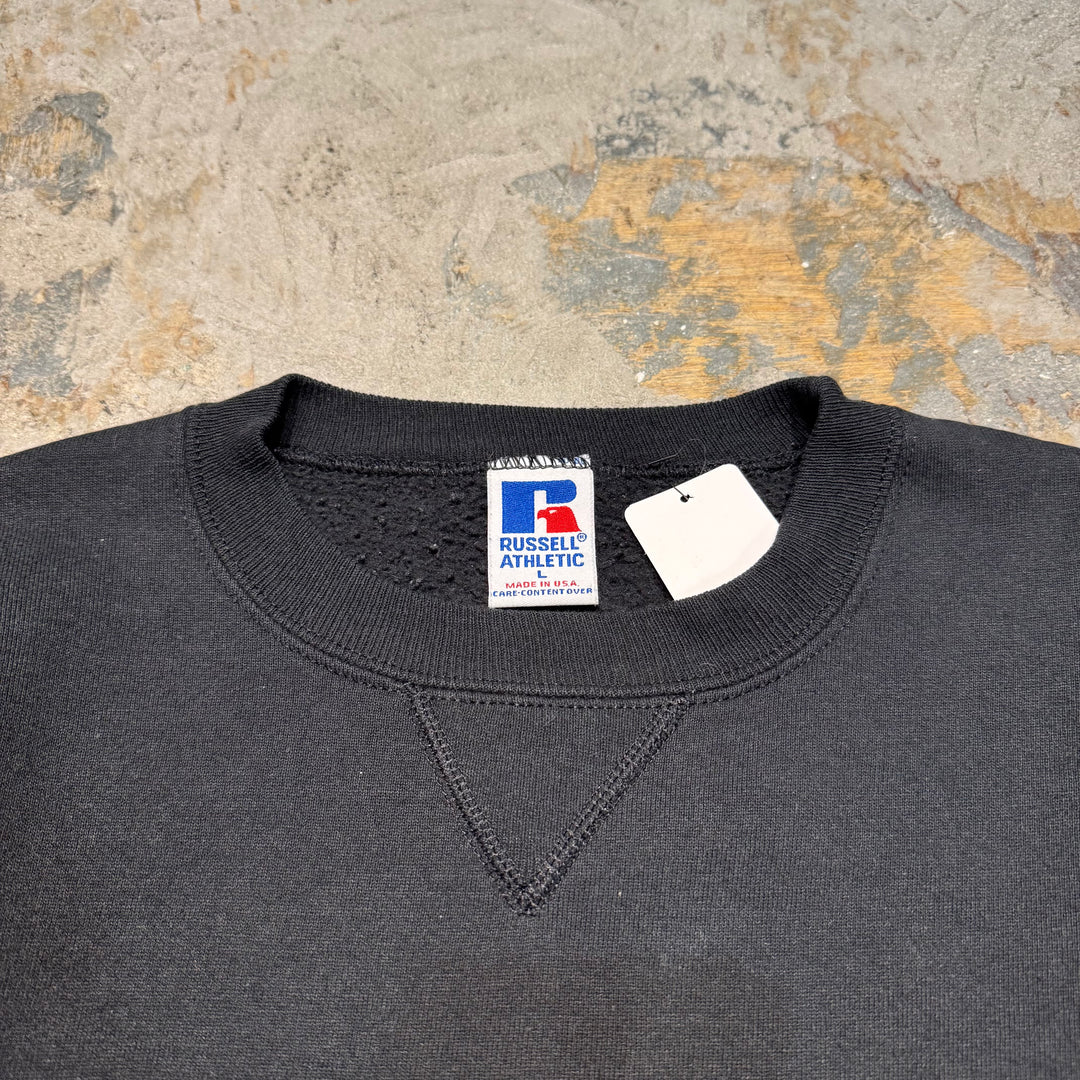 Used clothing Made in USA 80's~ RUSSELLATHLETIC/ Russell Athletic/ Blank Crew Neck Sweatshirt/ Plain/ Size L